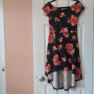 3/$30 Black and Pink Floral High/Low Dress